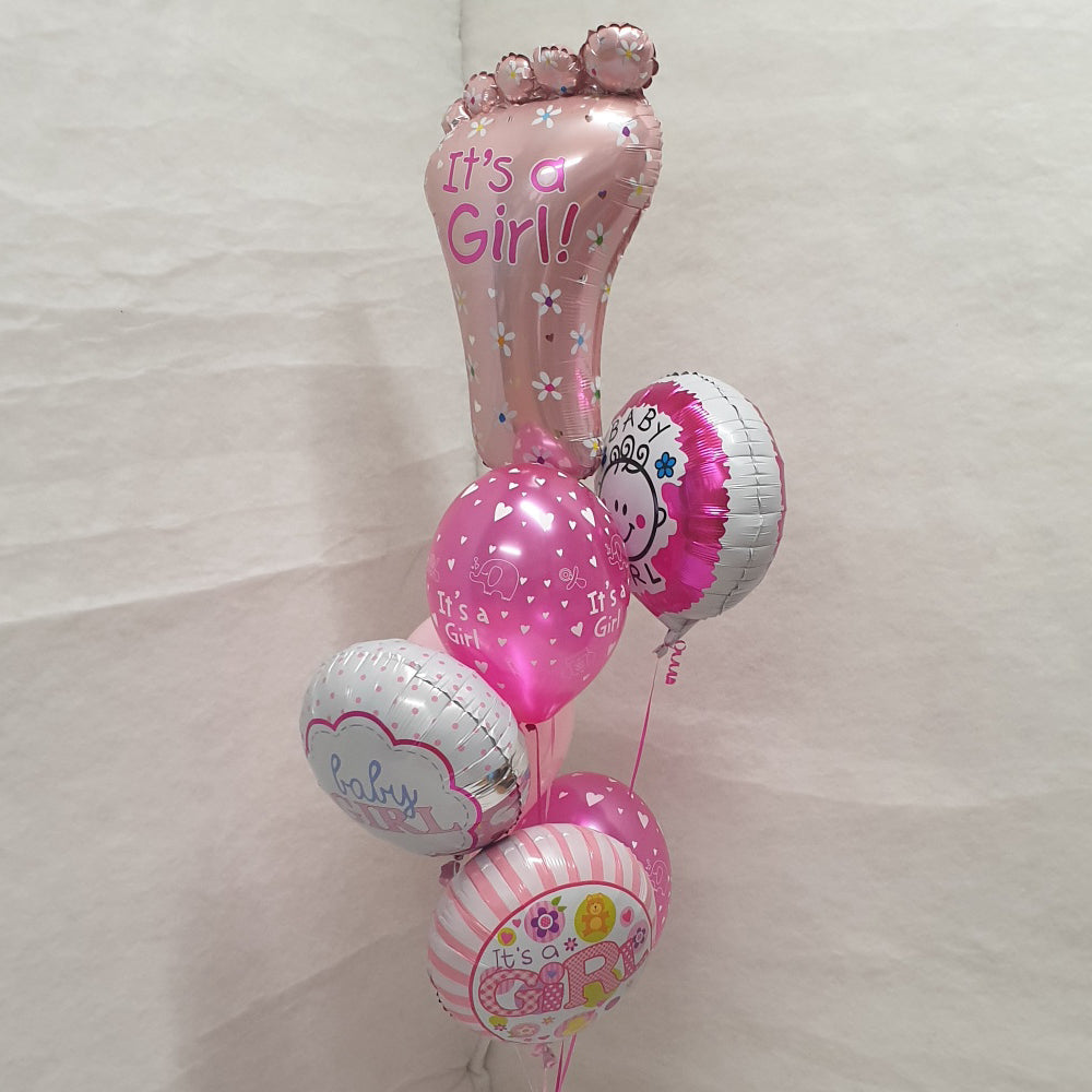 New Baby Balloons! Foot Balloon With Accompanying 4 Balloon Bouquet