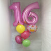 Birthday Balloon Bouquet - 6 Balloons - Jumbo Foil Numerals And Latex