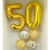 Birthday Balloon Bouquet - 6 Balloons - Jumbo Foil Numerals And Latex