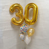 Birthday Balloon Bouquet - 6 Balloons - Jumbo Foil Numerals And Latex
