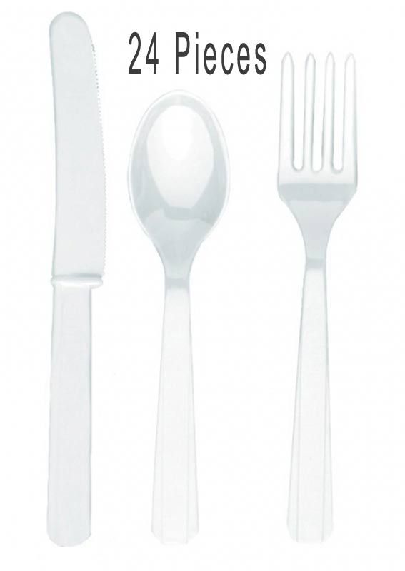 Plastic Cutlery Assorted - Bright White
