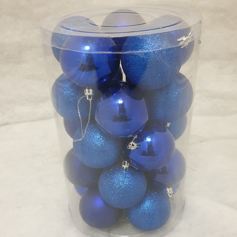 25 Christmas Baubles - Blue - 7cm - Strings Attached
