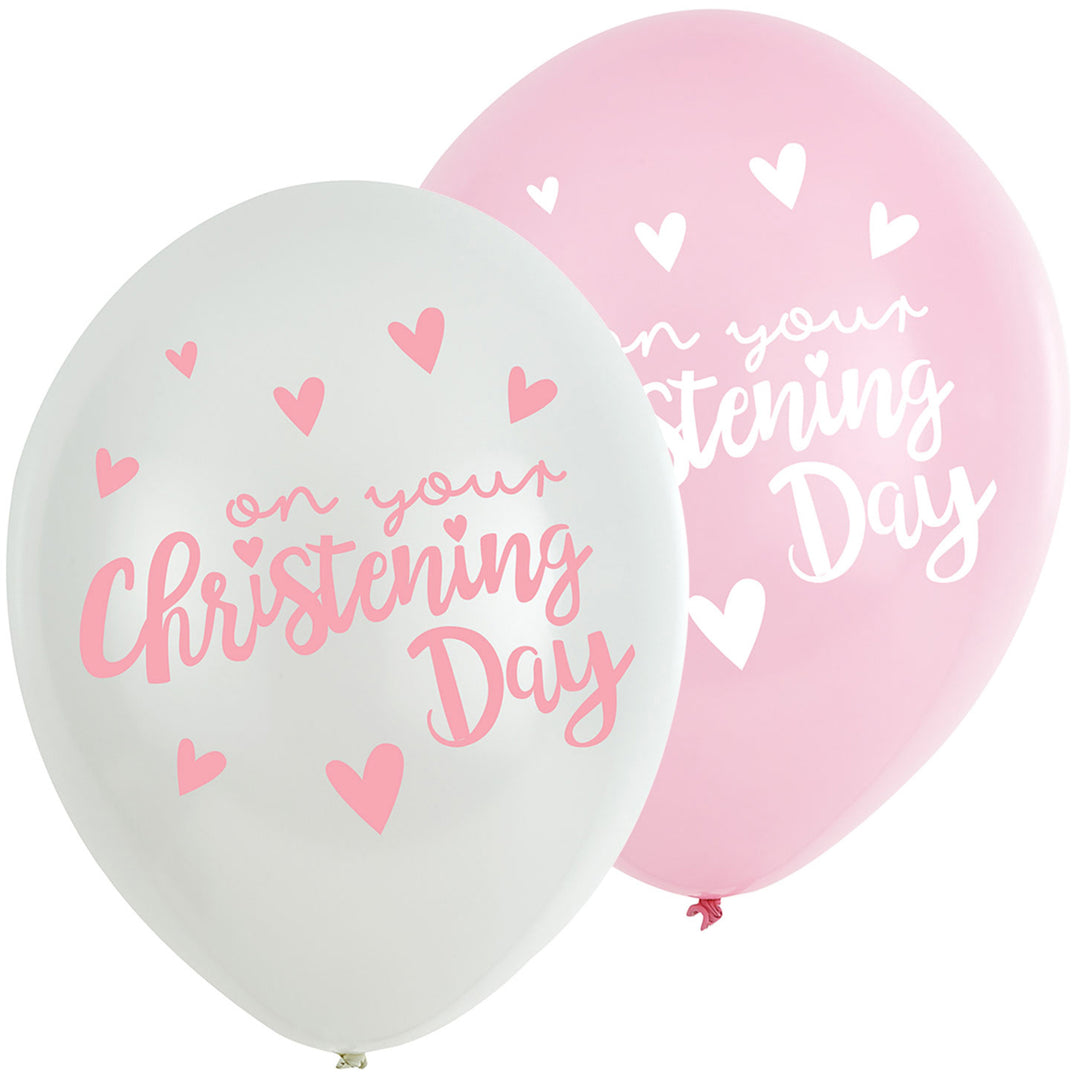 Latex Balloons - Pack of 6 Pink Christening