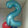 Blue Number 2 Balloon - 42" foil Balloon - uninflated