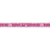 Birthday Glitz Strip Banner - Pink 40th Birthday