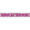 Birthday Glitz Strip Banner - Pink 40th Birthday