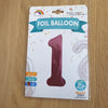 Pink Number 1 Balloon - 42" foil Balloon - uninflated