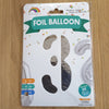 Silver Number 3 Balloon - 42" foil Balloon - uninflated