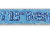 Birthday Glitz Strip Banner - Blue 18th Birthday
