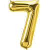 Gold Number 7 Balloon - 42" foil Balloon - uninflated