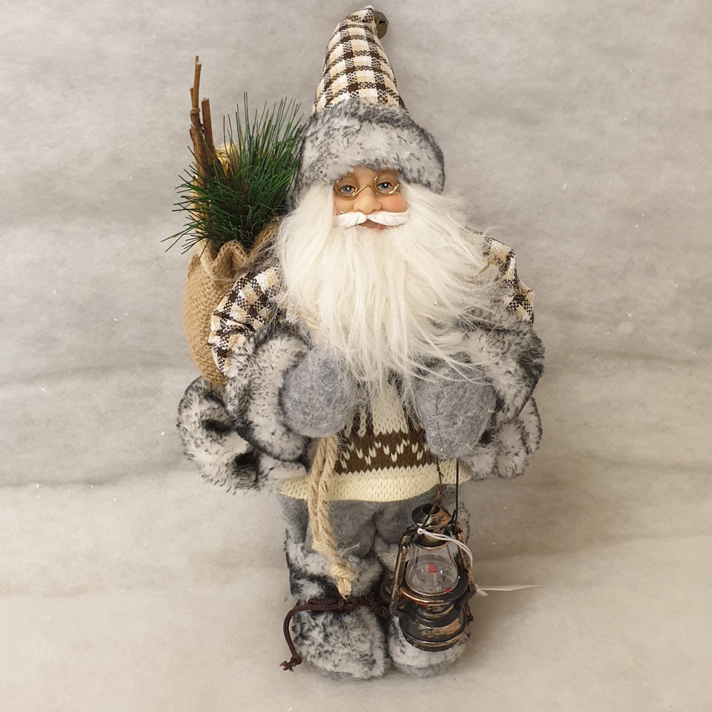 30cm Grey Santa Figurine