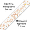 Birthday Sparkling Fizz Strip Banner - Rose Gold 18th Birthday