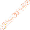 Birthday Sparkling Fizz Strip Banner - Rose Gold 30th Birthday