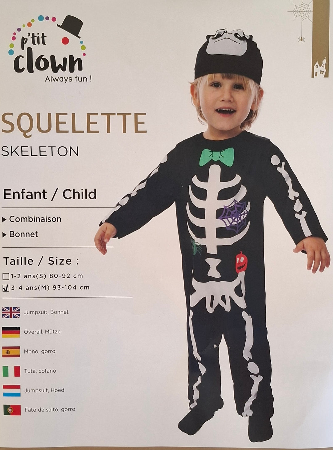Child Skeleton Costume 1 - 2 years