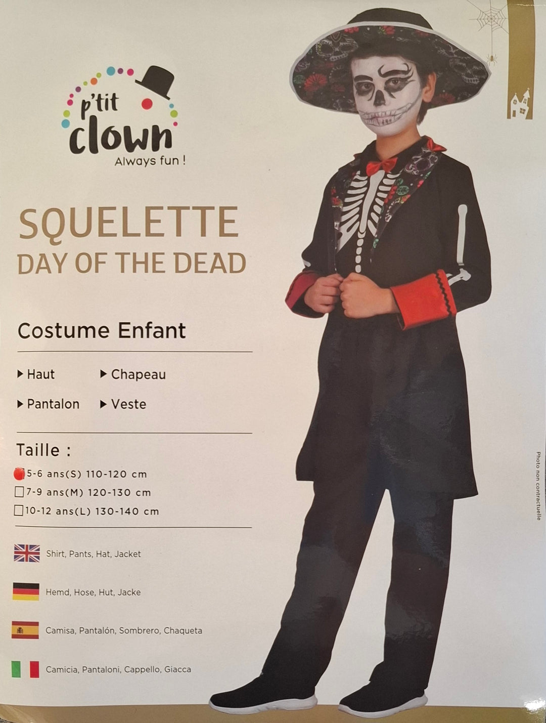 Child Day of the Dead Costume 5- 6 years