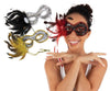 Costume Mask with Lace and Feathers (Silver)