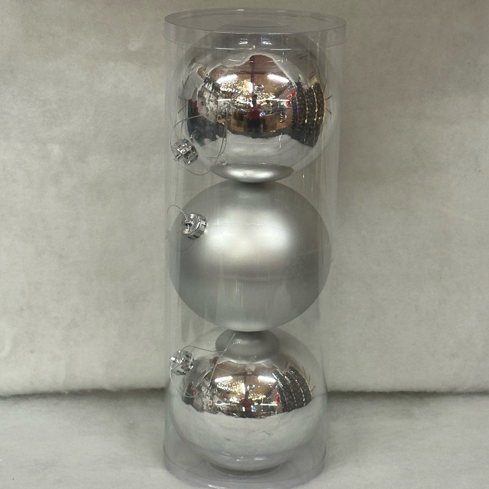 3 Christmas Baubles - Silver - 15cm - Strings Attached