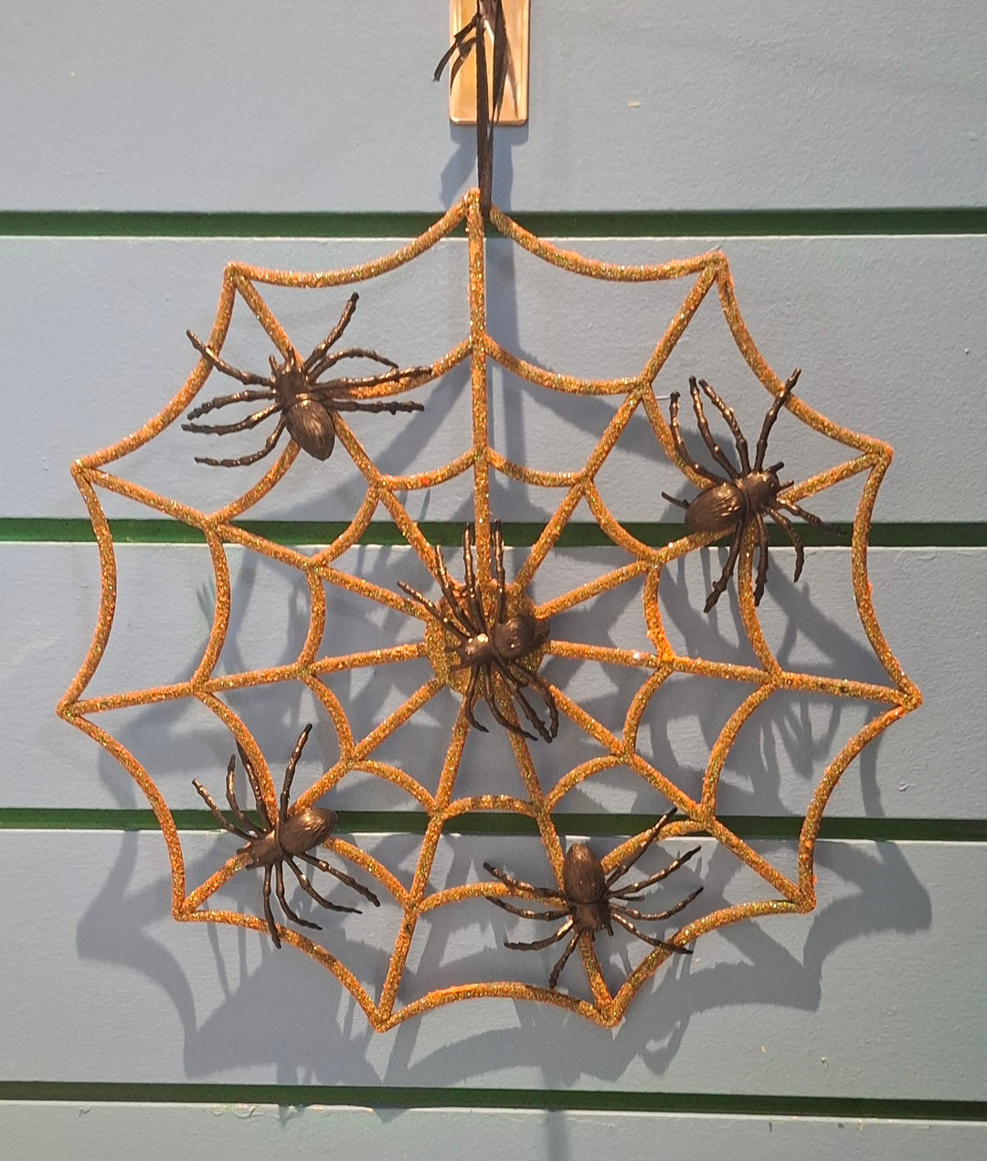 Halloween: Spider Web with Spiders  (Orange)