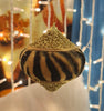3 Christmas Baubles - Gold Glitter and Tiger print - 7cm - Strings Attached