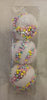 3 Christmas Baubles - White fur and Multicoloured Swirl- 7cm - Strings Attached