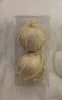 2 Christmas Baubles - Gold with pearl design - 10cm - Strings Attached