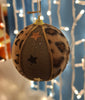 3 Christmas Baubles - Gold and Leopard print - 7cm - Strings Attached
