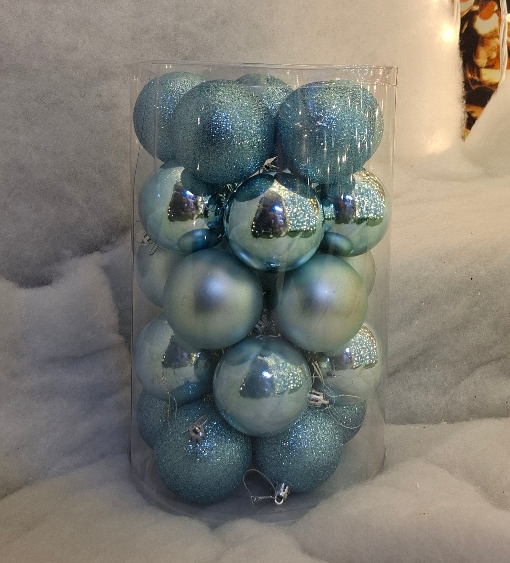 25 Christmas Baubles - Icy Blue - 7cm - Strings Attached