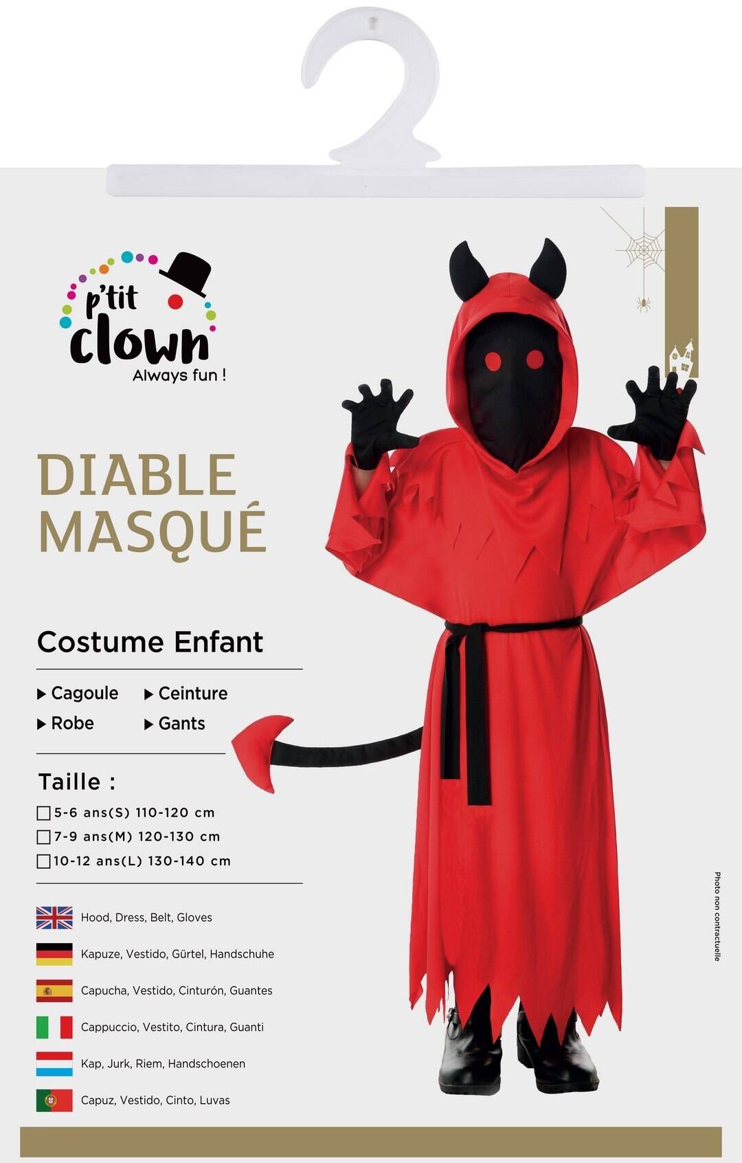 Child Masked Devil Costume 5 -6 years