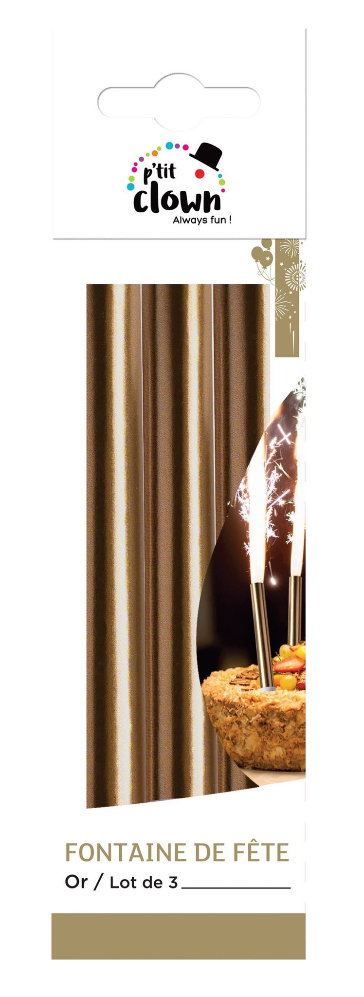 Candle - Fountain pack of 3 (Gold)