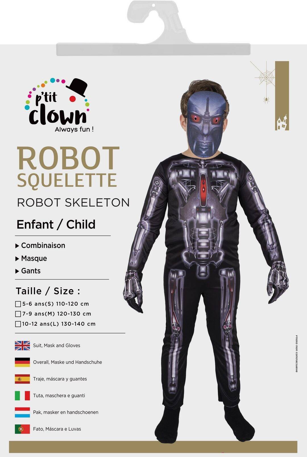 Child Robot Skeleton Costume 5 -6 years