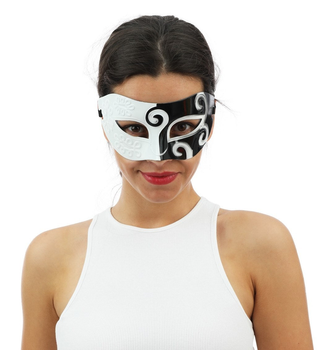 Costume Mask- Venetian Mask (White and Black)