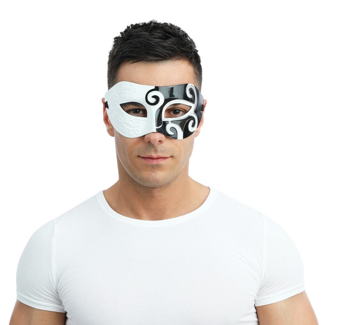 Costume Mask- Venetian Mask (White and Black)