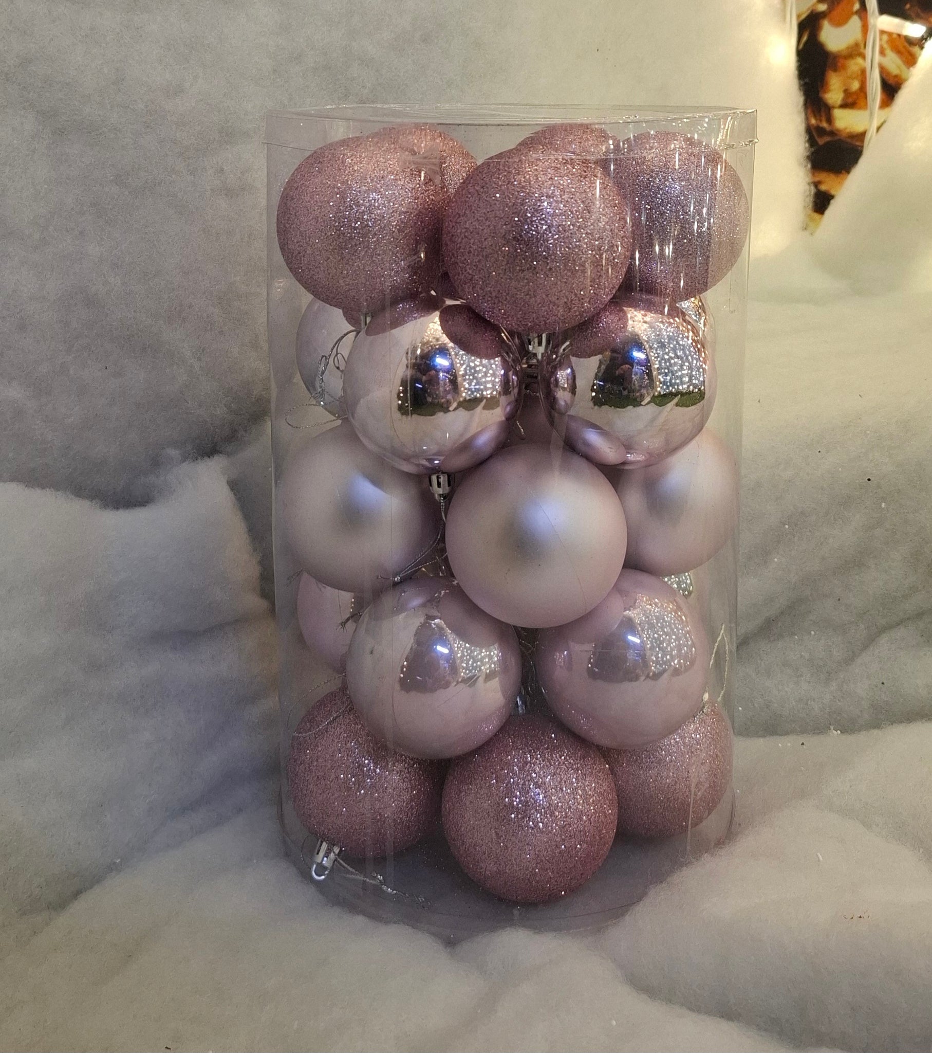 25 Christmas Baubles - Blush Pink - 7cm - Strings Attached