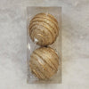 2 Christmas Baubles - Gold with Gold Swirls - 10cm - Strings Attached