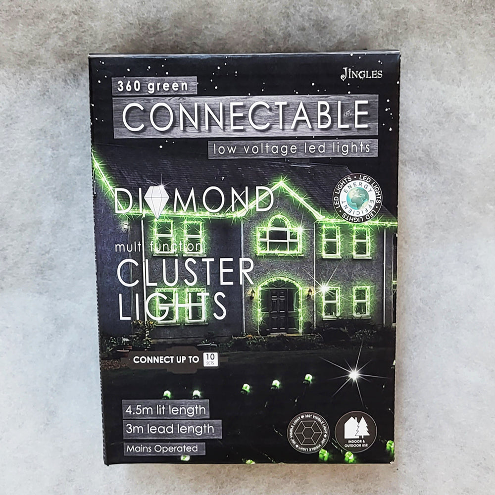 360 Green Christmas Connectable Cluster Lights
