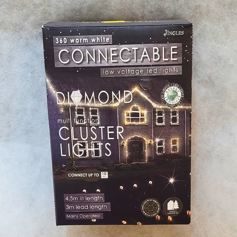 360 Warm White Christmas Connectable Cluster Lights