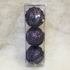 3 Christmas Baubles - Navy Black Glitter - 8cm - Strings Attached