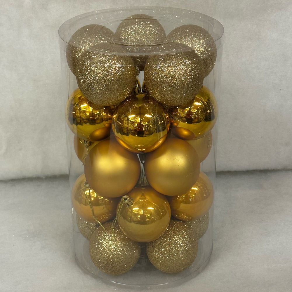 25 Christmas Baubles - Gold - 7cm - Strings Attached