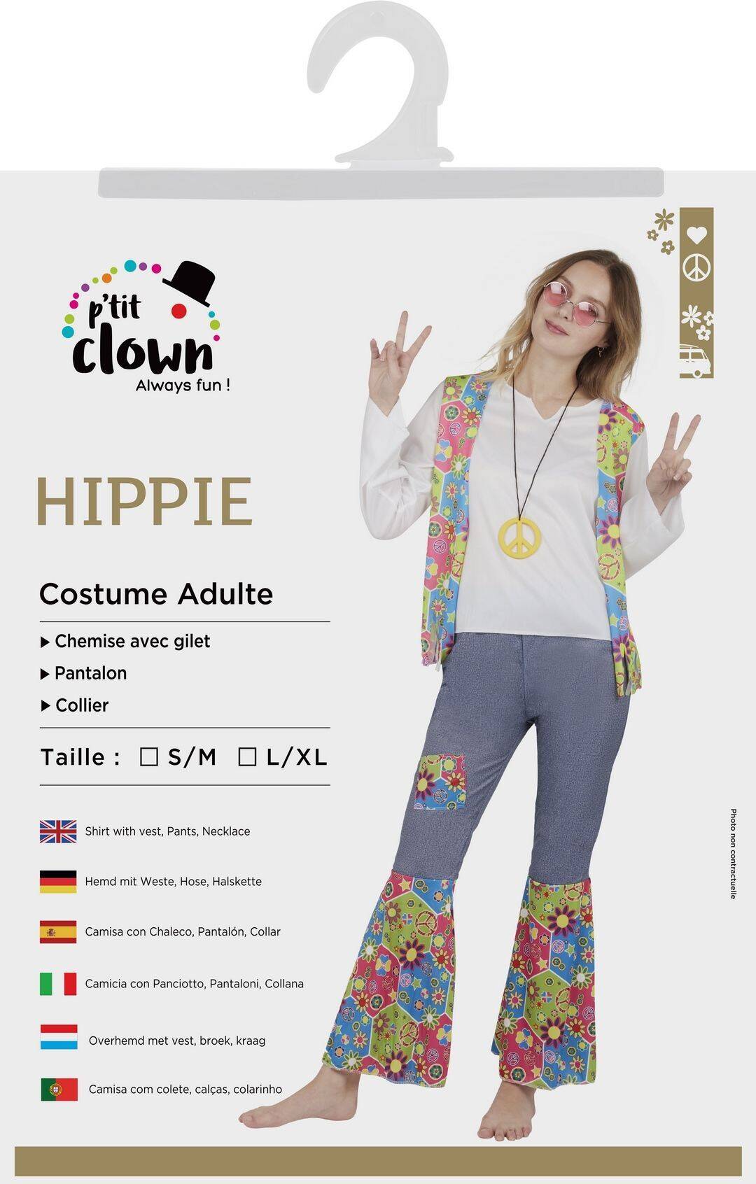 Adult Hippie Costume L/ XL