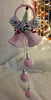 Pink and Silver Velvet Bells Hanging Decoration
