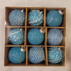 9 Christmas Baubles - Light Blue - 8cm - Strings Attached