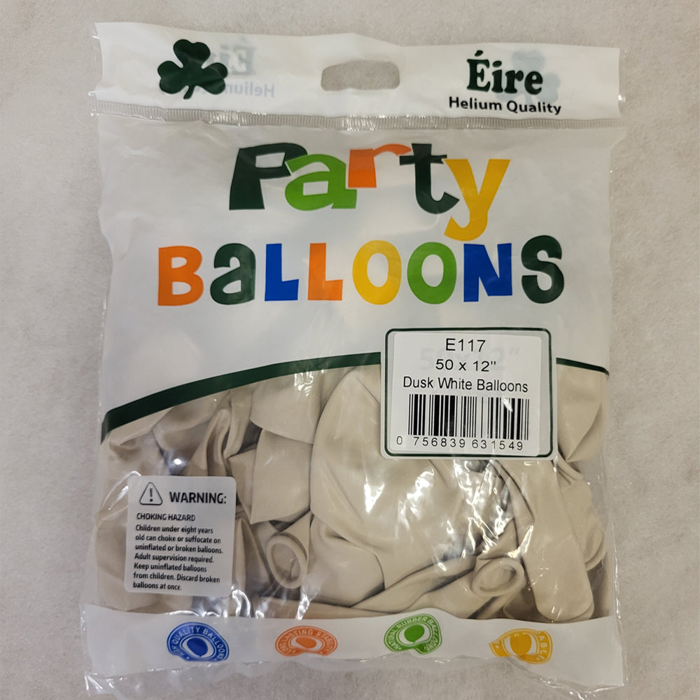 White Balloons - E117 Bag of 50 Eire Dusk White Balloons