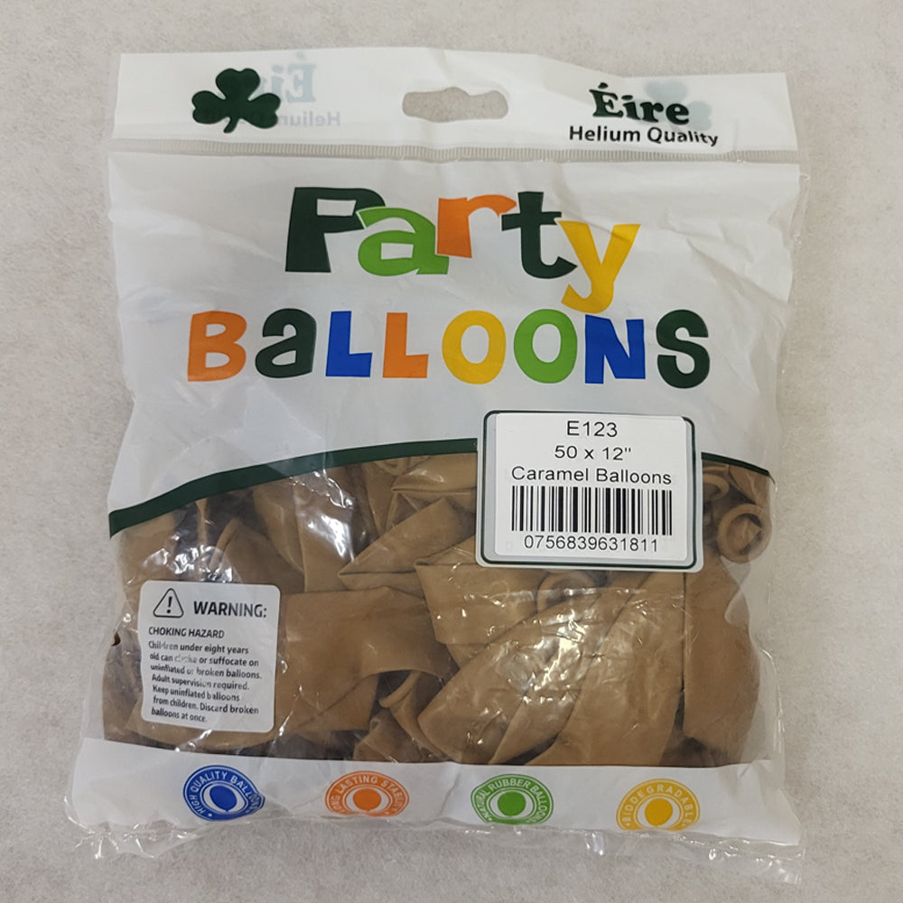 Orange Balloons - E123 Bag of 50 Eire Caramel Balloons