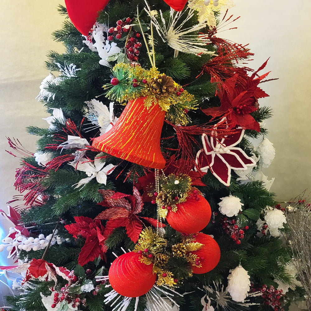 Large Red and Gold Velvet Bell Hanging Decoration