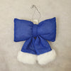 Mini Plush Bow - Cobalt Blue - Christmas Tree Decoration - 16cm x 20cm