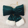 Mini Plush Bow - Pine Green - Christmas Tree Decoration - 16cm x 20cm