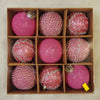 9 Christmas Baubles - Light Pink - 8cm - Strings Attached
