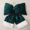 Small Plush Bow - Pine Green - Christmas Tree Decoration - 22cm x 28cm