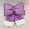 Small Plush Bow - Purple - Christmas Tree Decoration - 22cm x 28cm