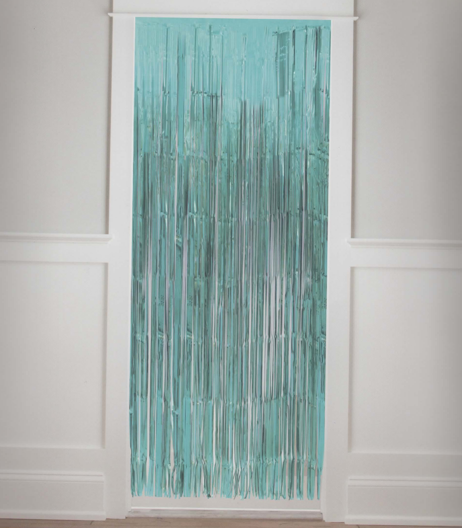 Fringe Door Curtain (Blue)